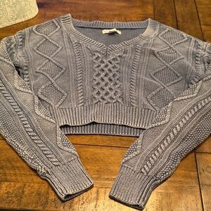 Aeropostale Heather Blue V-Neck Sweater